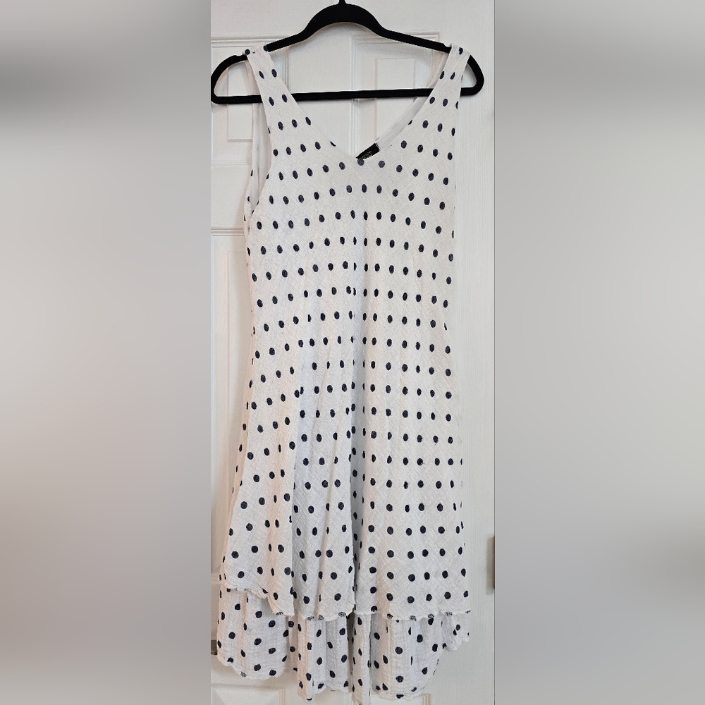Made In Italy Polka Dot Sleeveless Dress